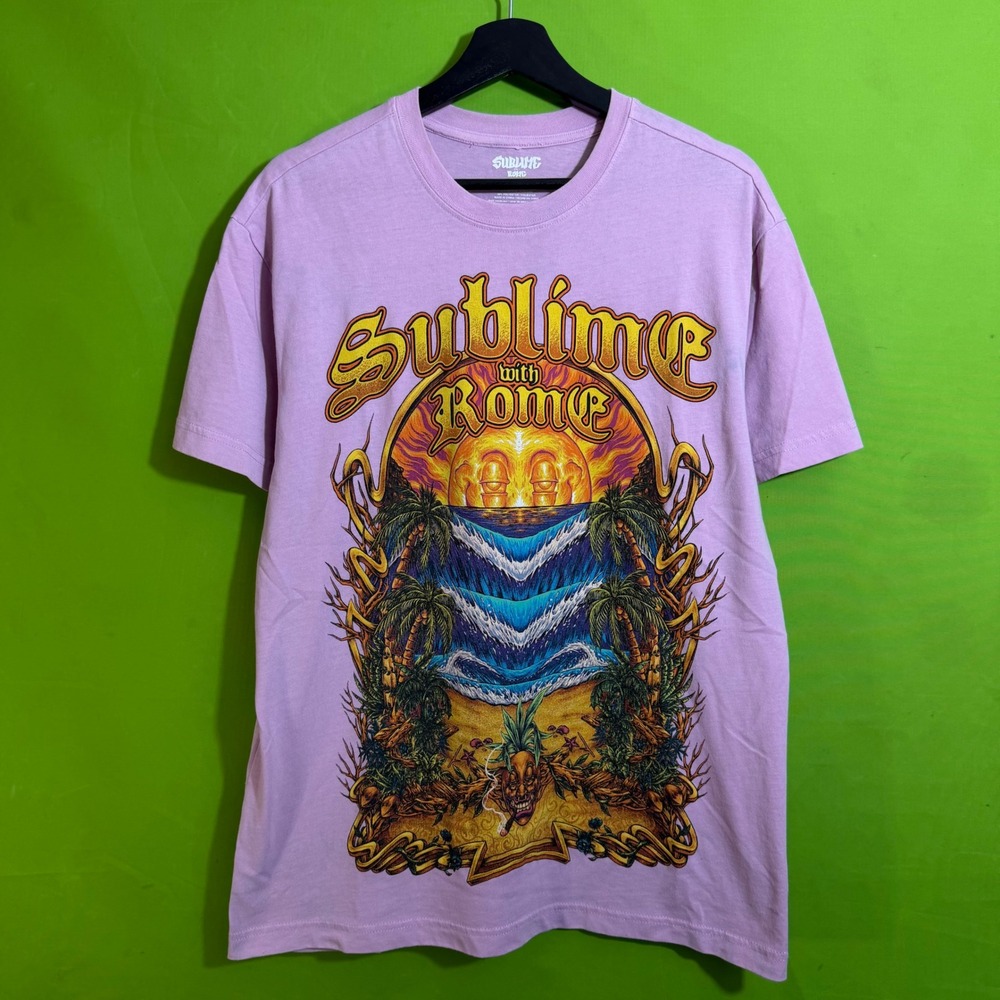 Sublime with Rome Summer Tour 2019 Graphic T-Shirt Purple Medium Band Tee